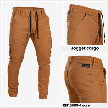 JOGGER CLASICO SLIM REF 6969-1 OCRE