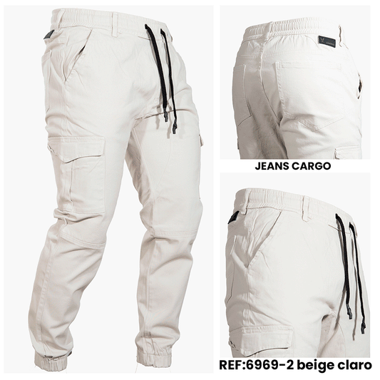 JOGGER CLASICO SLIM REF 6969-2 BEIGE CLARO