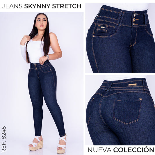 Pack de 2 Jeans de Mujer – Misma Talla | Diseño 3 Botones | Colores: Azul Medio y Azul Oscuro